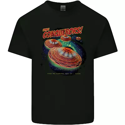 Buy Space Conquerors Alien Flying Saucer UFO Mens Cotton T-Shirt Tee Top • 8.75£