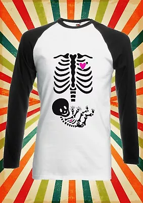 Buy Baby On Board Skeleton Heart  Men Women Long Short Sleeve Baseball T Shirt 2298 • 9.95£