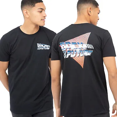 Buy Official Back To The Future Mens Chrome Movie Logo T-shirt Black S - XXL • 10.49£