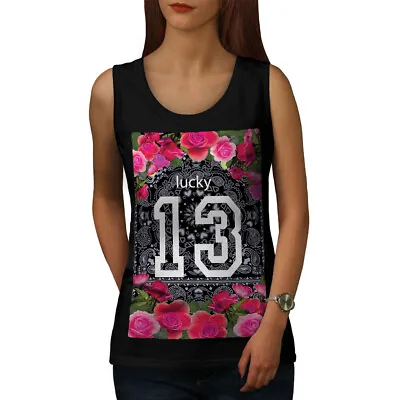 Buy Wellcoda Lucky 13 Womens Tank Top, Flower Athletic Sports Shirt • 15.99£