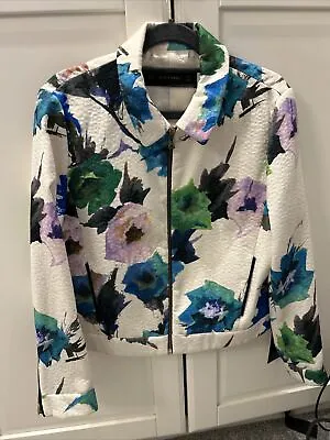 Buy Zara Floral Bomber L Size 10 BNWT • 30£