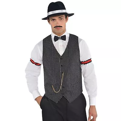 Buy Adult Mens 1920s Gangster Mafia Pinstripe Waistcoat Vest Fancy Dress Accessory • 10£