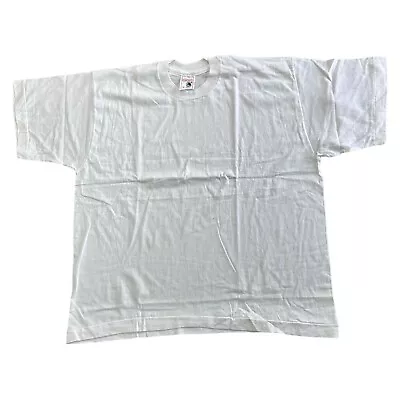 Buy Vintage Single Stitch T-Shirt Blank Short Sleeve White Womens Large 16 • 15.99£