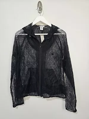 Buy Cache Womens Lace Hooded Jacket Size 8 Black Sheer Hoodie Vintage NOS • 37.89£