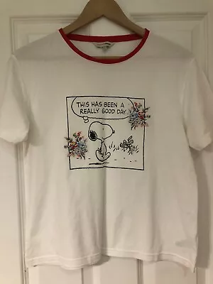 Buy Ladies Cath Kidston X Peanuts Snoopy T Shirt Top Size Small 100% Cotton • 12.99£