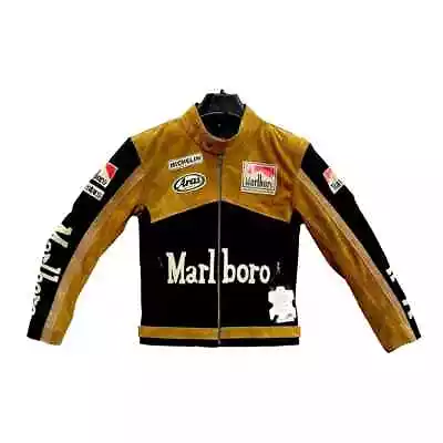 Buy Marlboro Leather Jacket, Formula 1 Raceway Genuine Leather Marlboro Biker Jacket • 129.99£