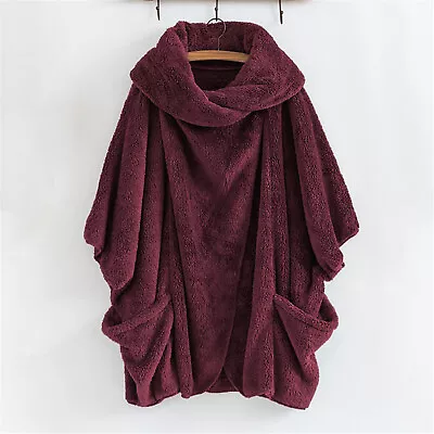 Buy Womens Teddy Bear Fleece Hooded Jacket Fluffy Coat Winter Warm Overcoat Tops • 20.89£