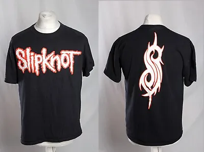 Buy Slipknot T-Shirt Logo Vintage Band Black Double Sided Graphics Men's M-L ! • 19.85£