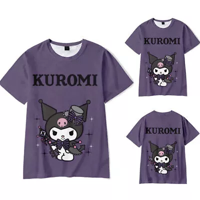 Buy WomenSanrio Kuromi Anime T-Shirt Teens Tee Shirt Short Sleeve Baggy Blouse Topsξ • 8.94£