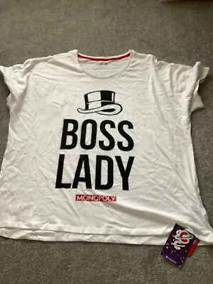 Buy BNWT Monopoly Boss Lady T-shirt Size XXL  • 6.40£