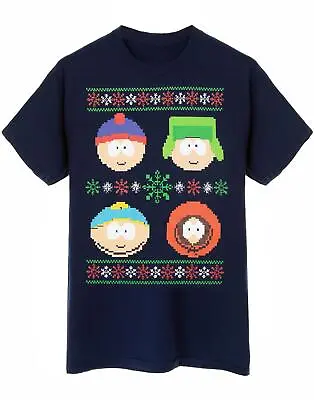 Buy South Park Mens Christmas T-Shirt | Navy Short Sleeve Xmas Tee • 16.95£