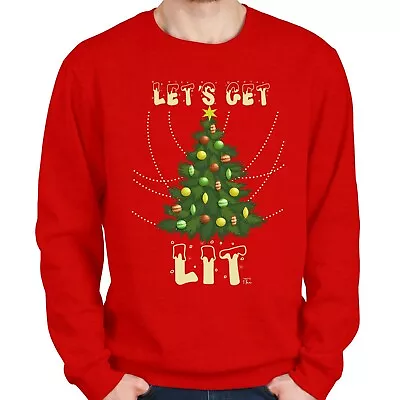Buy 1Tee Mens Let's Get Lit - Christmas Tree Lights Sweatshirt Jumper • 19.99£