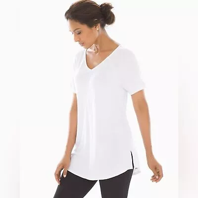 Buy SOMA Bright White Soft Jersey Raglan Sleeve Tunic Tee Size Medium NWT • 27.40£