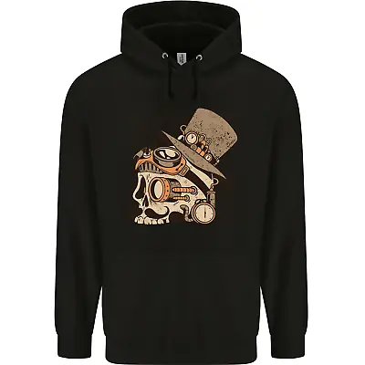 Buy Steampunk Skull With Moustache Mens 80% Cotton Hoodie • 24.99£