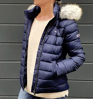 Buy Tommy Jeans New Women's Jacket With Down Tjw Essential Hooded Winter Coatt • 141.65£