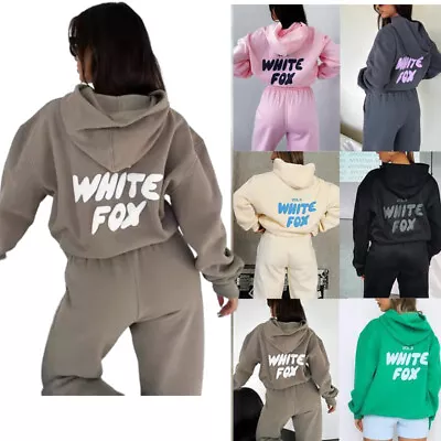 Buy UK 2PCS White Fox Boutique Hoodie Sweatshirt Pullover Hoodies Ladies Tracksuit • 19.99£