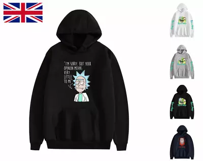 Buy Rick And Morty Print Mens Womens Casual Sports Sweatshirt Hoodie Jumper Fashion • 6.39£