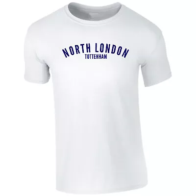 Buy North London T Shirt Tottenham Football Fan White Navy Logo Gift Size To 3XL • 9.97£