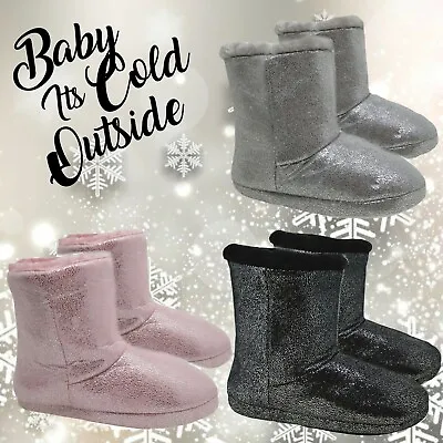 Buy Womens Slippers Boots Ladies Bootie Girls Warm Fleece Lined Ankle Boots • 9.99£