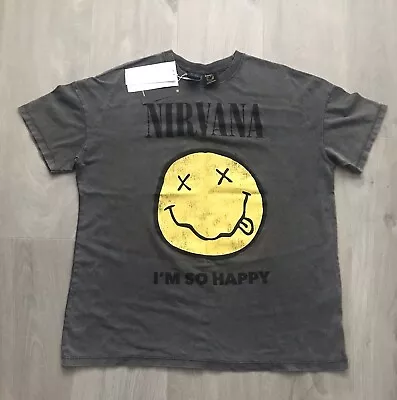 Buy Ladies Bershka Nirvana T-Shirt Size Extra Small • 22£