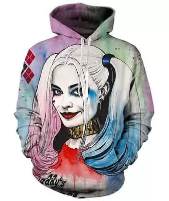 Buy Cartoon Harley Quinn 3d Print Men/Womens Fashion Hoodie Sweatshirt Pullover Tops • 20.60£