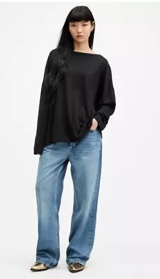 Buy All Saints Rita T-shirt  Long Sleeve Drop Shoulder Detail Tee Top Bnwt  • 16.44£
