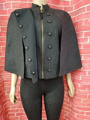 Buy  BCBGMaxAzria WOOL Wide-Sleeve CAPE Jacket Women's Sz S Heather Gray NEW #C3 • 172.86£