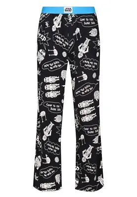 Buy Star Wars Mens Lounge Pants Adult Cotton Black Comic Characters Printed Pyjamas • 15.99£