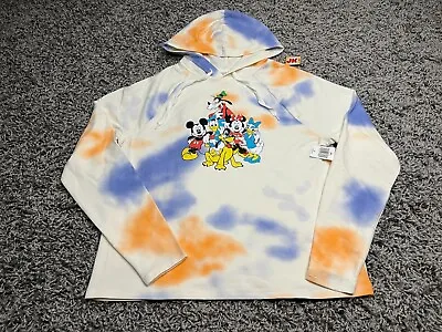 Buy NEW Disney Hoodie Womens Medium White Blue Mickey Mouse & Friends Pullover Parks • 46.11£
