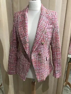 Buy Attentif Paris Pink Multi Slub Blazer/jacket 38 Size 10/12 • 22.50£