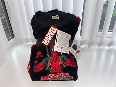Buy Marvel Deadpool Pyjamas Set | Black/Red | Size XL | Long Sleeve | NEW WITH TAGS • 20£