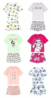 Buy Ladies Disney Character Pyjamas Woman 6 - 24 T-Shirt Shorts Nightwear Primark • 14.95£