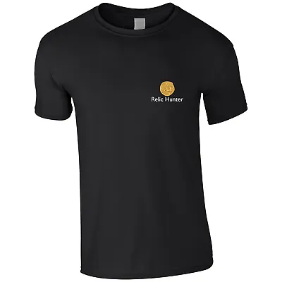 Buy Relic Hunter Metal Detector Detectorist Embroidered Men's T Shirt Gold Coin • 13.49£