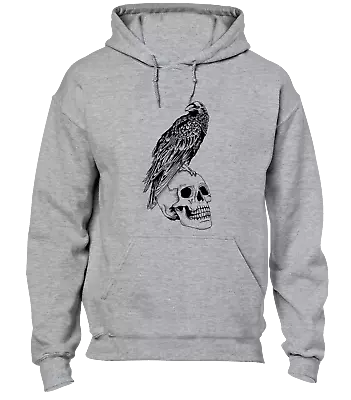 Buy Crow & Skull Hoody Hoodie Cool Viking Odin Thor Celtic Design Death Cool Top • 16.99£