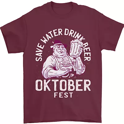 Buy Oktoberfest Drink Beer Save Water Mens T-Shirt 100% Cotton • 10.48£