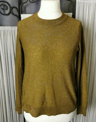 Buy Women's H&m Conscious Brown With Gold Flex Sweater Jumper Eur Size S Christmas  • 2£