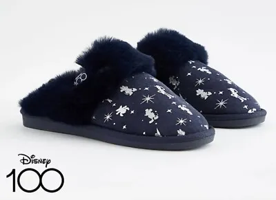 Buy Official Disney Mickey & Minnie Mouse Navy Slippers UK Sizes 4 5 7 New • 15.99£