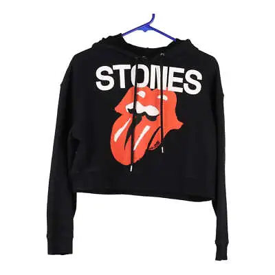 Buy The Rolling Stones Stones Cropped Hoodie - Small Black Cotton Blend • 15.50£