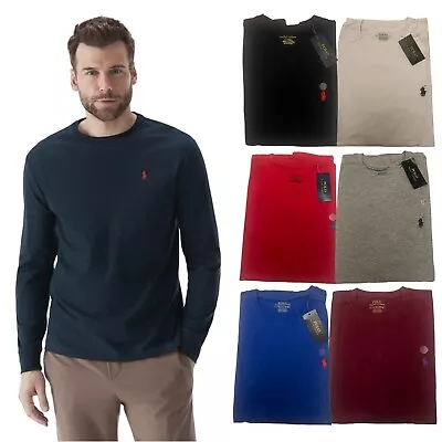 Buy Ralph Lauren Mens Long Sleeve 100% Cotton T Shirt Adult Custom Slim Fit Tee Top • 16.50£