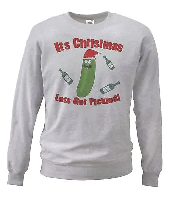 Buy Adults Its Christmas Lets Get Pickled TV Animation Grey Unisex Christmas Jumper • 21.95£