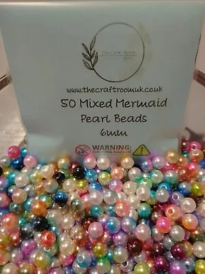 Buy Joblot Mixed Mermaid Round Pearl Beads 6mm Bracelet Jewellery Craft Free Postage • 2.59£