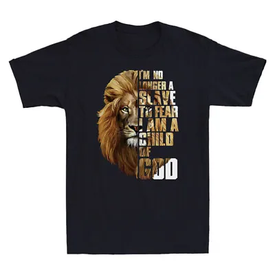 Buy Christian Lion I'm Not Longer A Slave To Fear I Am A Child Of God Men's T-Shirt • 14.99£