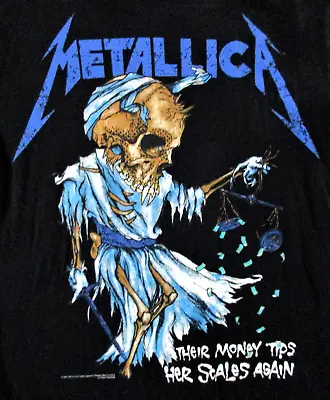 Buy Metallica T Shirt Their Money Tips Her Scales Again Womens M Medium Double Sided • 24.36£