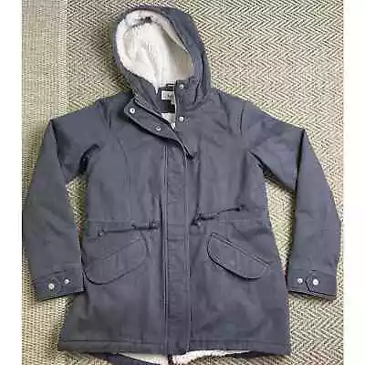 Buy SEBBY Jacket Womens Sherpa Hooded Lined Full Zip Coat Cotton Size Small  • 18.94£