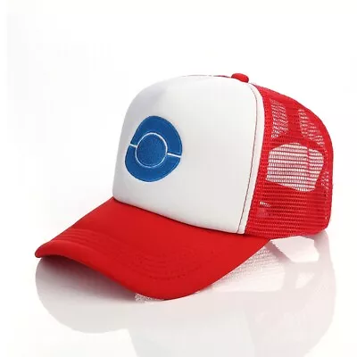 Buy UK Seller Pokemon Ash Ketchum Cap Embroidered Blue Poké Ball One Size Unisex Hat • 9.99£