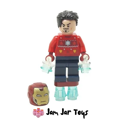 Buy LEGO Tony Stark Xmas Jumper Marvel Super Heroes Mini Figure 76196 SH760 R326 • 6.99£