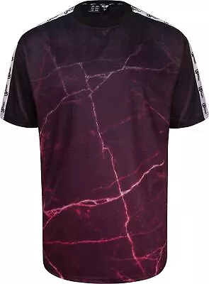 Buy Mens Uptheir Dax All Over Lightning Print Short Sleeve T-Shirt Red M L • 12.99£