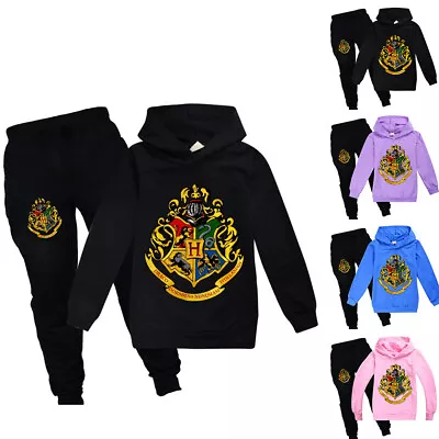 Buy Harry Potter Tracksuit Kids Long Sleeve Hoodie Sweatshirt Tops + Pants Outfits • 13.09£