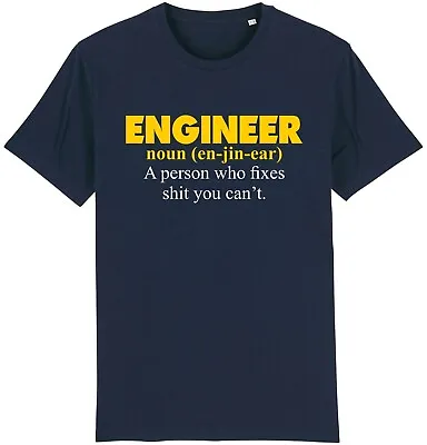 Buy Engineer Fixes Sh*t You Can't T-Shirt Funny Joke Novelty Engineering Gift Idea • 9.95£