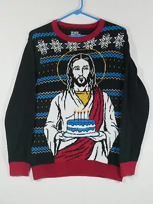 Buy Black Matter Christmas Sweater Jesus Birthday Cake Medium • 11.52£